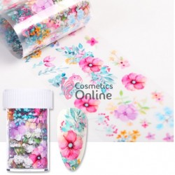 Folii de transfer, folie de unghii cu Frunze cu flori color F021CC